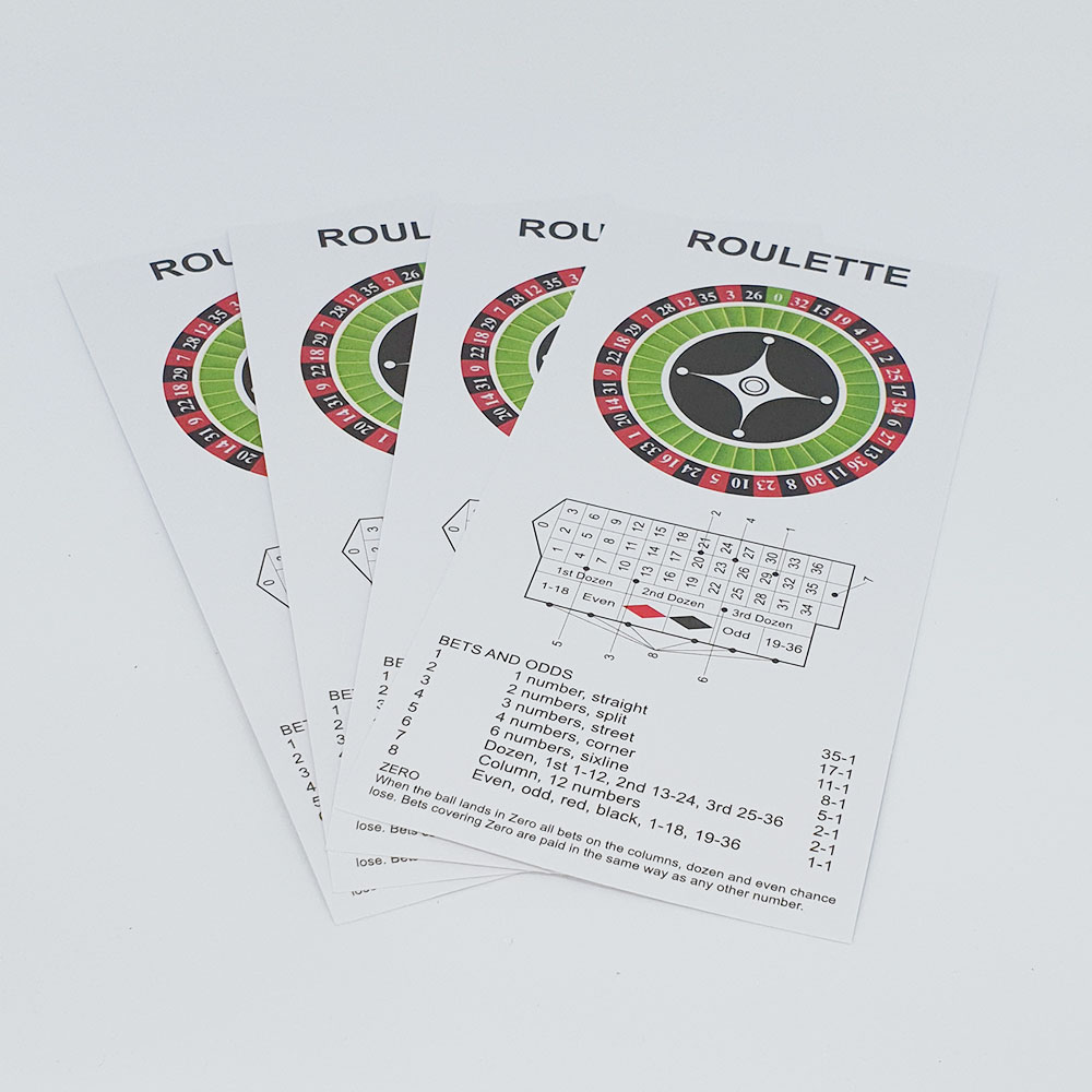 Printed Roulette Cards
